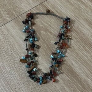 Multicolor Turquoise & Quartz Stone Necklace